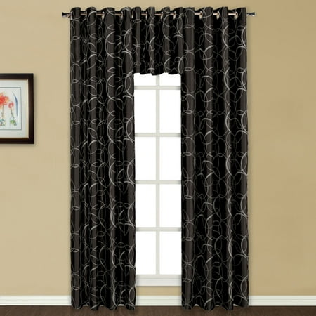 United Curtain Sinclair Embroidered Grommet Curtain Panel