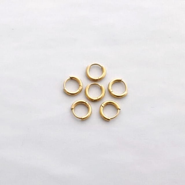 6 unids/lote de pendientes de aro pequeños de círculo de Metal Simple de acero inoxidable para mujeres y niñas, joyería para Piercing, oreja de hélice redonda geométrica Tan Jianjun unisex