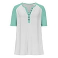 thumbnail image 5 of OSFVNOXV Workout Tops for Women Athletic Basic T-Shirt Casual Color Blocked V-Neck Breathable Gym Tops, 5 of 8