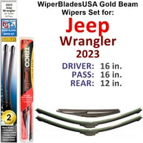 2023 Jeep Wrangler Beam Wiper Blades Wipers WBUSA (Set of 3) w/Rear Wiper