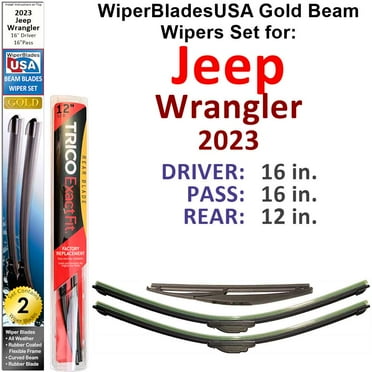2023 Jeep Wrangler Beam Wiper Blades Wipers WBUSA (Set of 3) w/Rear Wiper