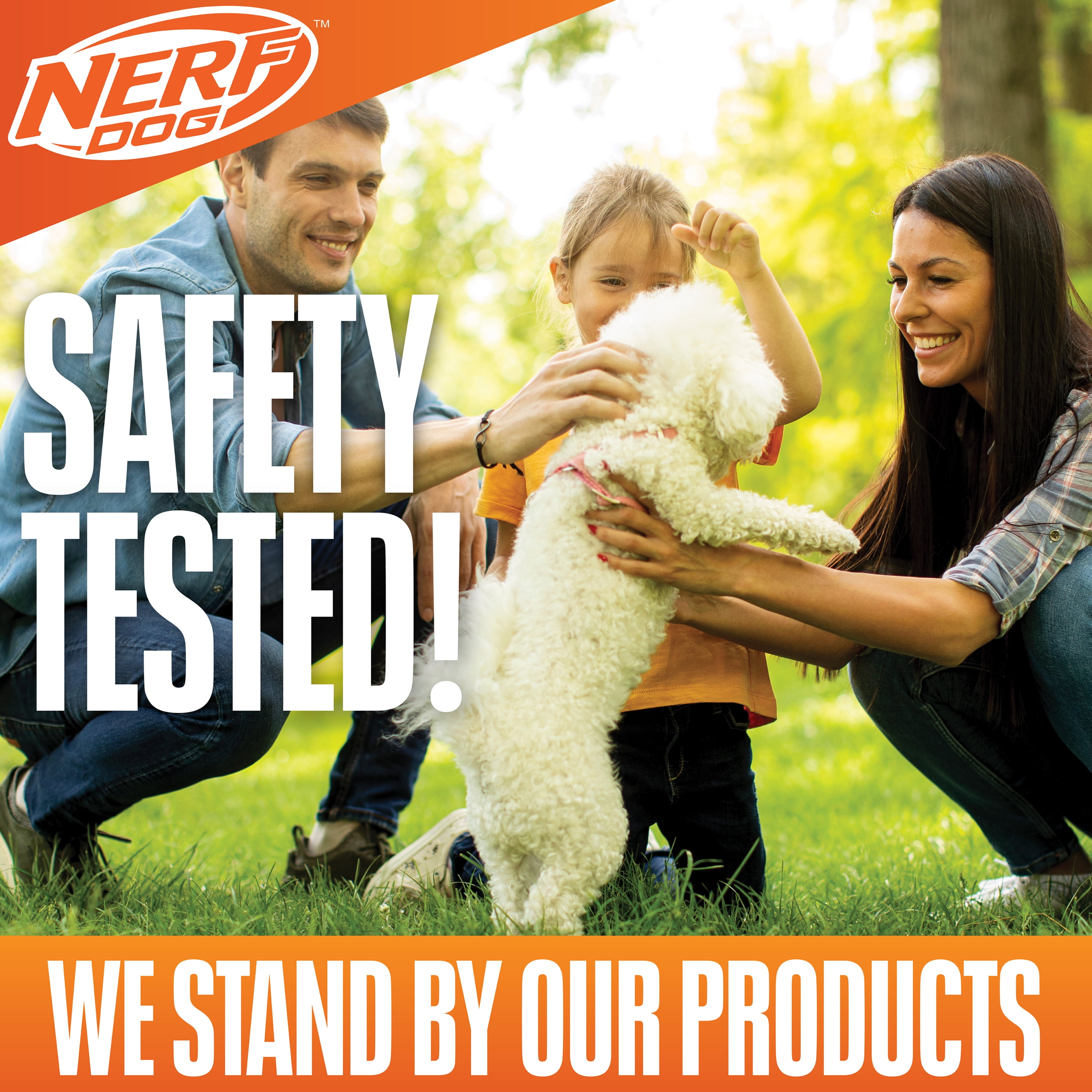 Nerf Dog Launcher Ball 3-Pack with 1 Solid Tuff, 1 Glow Ball & 1 LED Ball, 2.5 inch