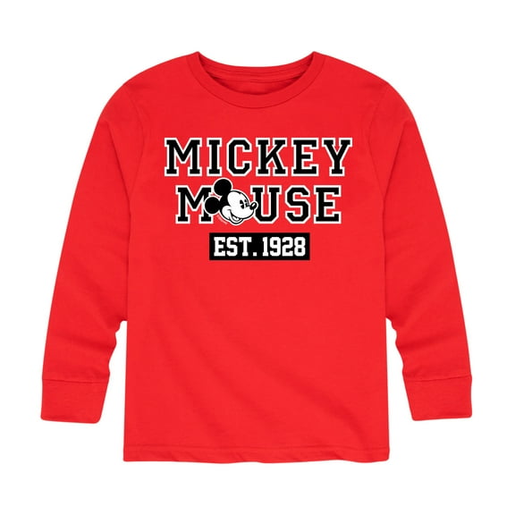 Mickey & Friends - Mickey Mouse Est 1928 - Toddler And Youth Long Sleeve Graphic T-Shirt