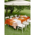 thumbnail image 5 of 60x120 Inch Outdoor Tablecloth with Umbrella Hole Zipper Rectangle Burnt Orange Geometric Rectangular Tablecloths Outside Waterproof Watercolor Ombre Modern Abstract Art Patio Table Cover for Picnic, 5 of 8