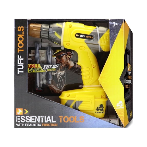 Tuff Tools Pretend Play Toy Power Drill w/ Realistic Functions