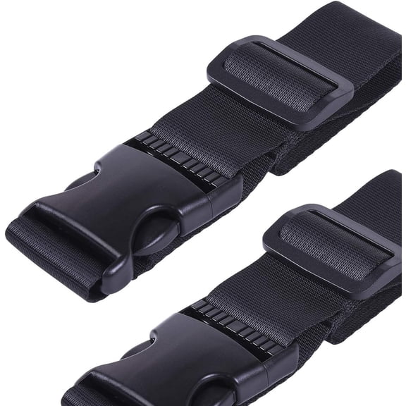 Add a Bag Luggage Strap, Heavy Duty Adjustable Suitcase Belt Travel Attachment for Connecting Your Luggage - Black