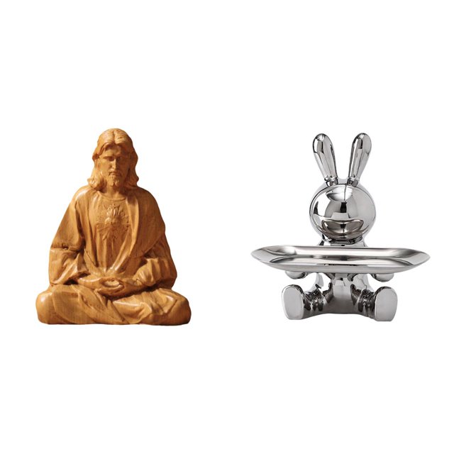 Estatua del Corazón de Jesús, figura coleccionable, organizador, plato para perfumes, joyas, bodas, entrada, dormitorio, oficina, escritorio,