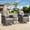 Gray, variant on Gymojoy 3 Pieces Patio PE Wicker Conversation Set, Outdoor /Indoor Swivel Gliders Rocking Chair, Blue