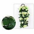 thumbnail image 5 of Latrodar Simulated Rose Bouquets Simulated Flower Wall Hanging Baskets Decorative Landscaping Artificial Flowers Rattan Home Decor Flowers Home Collecting White Plastic Clearance Sales, 5 of 7