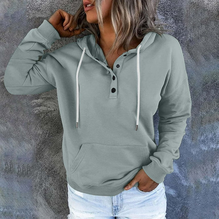 Women's button sales up sweatshirts