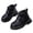 Black, variant on Abomasnow Toddler Kids PU Hook And Loop Ankle Boots Dual Adjustable Straps Round Toe Thick Outsole Heel Pull Tab Short Boots for Little Boys Girls Daily Walking and Cool Season Casual Outfits