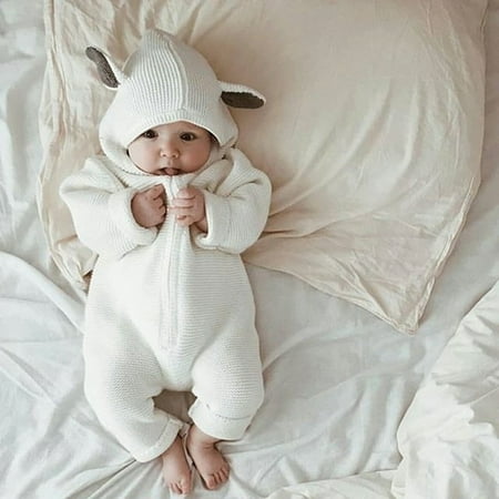 

DAETIROS Skin Friendly Jumpsuit Romper Cute Winter Hooded Girls Trousers White