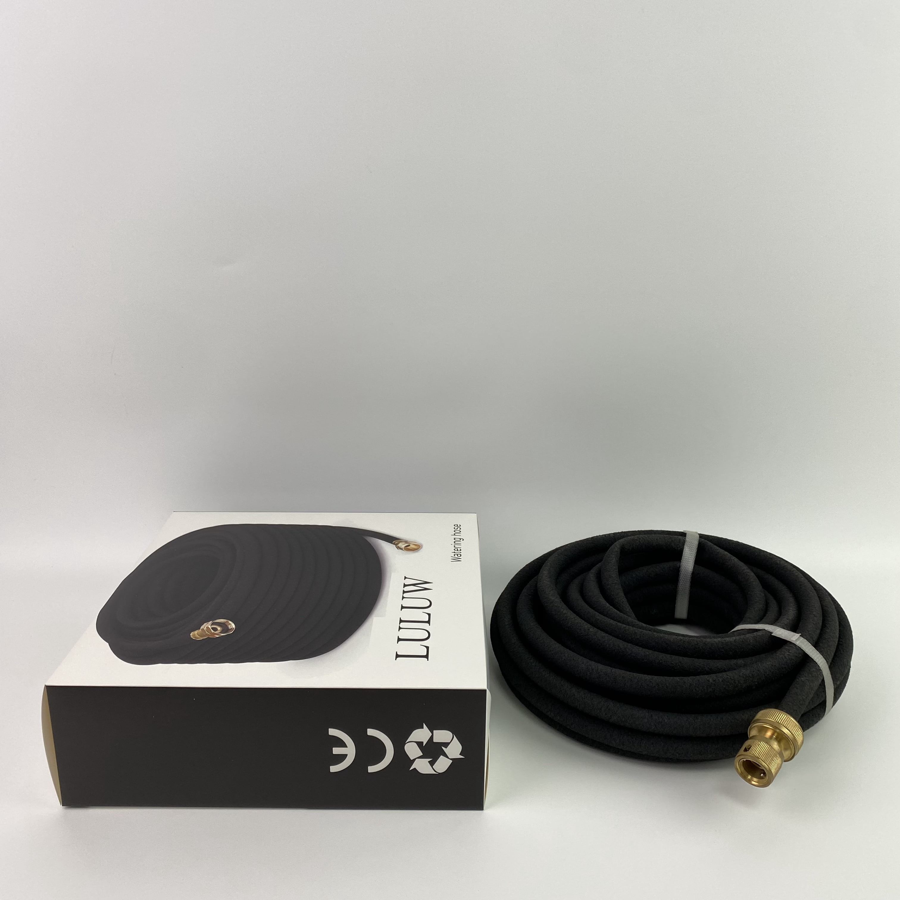 LULUW Watering hose,Garden Hose 50ft, Non-Expanding, Lightweight, Leak-Proof Metal interface, No-Knots, Portable, Wear-Resistant, Sturdy, Flexible, 3/4GHT, Water Hose for Yard, Garden