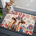 thumbnail image 3 of Independence Day Entryway Rug 2'x3'&nbsp; Non Slip Front Door Mats, Cow Patriotic Usa Flag Firework Floral Entrance Rugs Indoor Outdoor Carpet, Washable Floor Mats Small Area Rug for Bedroom Kitchen, 3 of 8