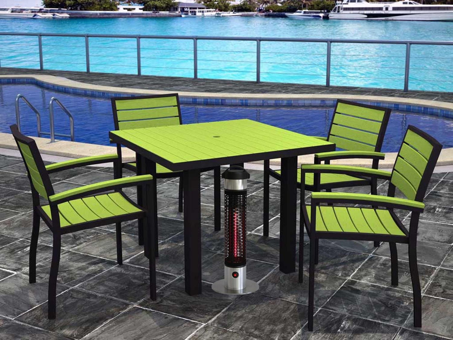 ENERG+ HEA-21212  Infrared 1000W Electric Portable  Outdoor Heater, Silver