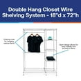 thumbnail image 4 of Shelving Inc. 18"d x 54"w x 72"h Double Hang Closet Wire Shelving System, Weight Capacity 800lbs Per Shelf, 4 of 5