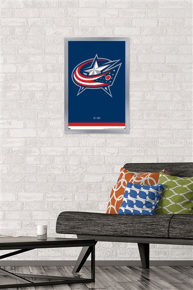 NHL Columbus Blue Jackets - Logo 21 Wall Poster, 14.725" x 22.375", Framed