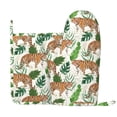 thumbnail image 3 of ZNDUO Non-Slip Cooking Oven Gloves, Watercolor Forest Tiger Doodle Art Pattern Oven Mitts and Pot Holders Set, 3 of 8