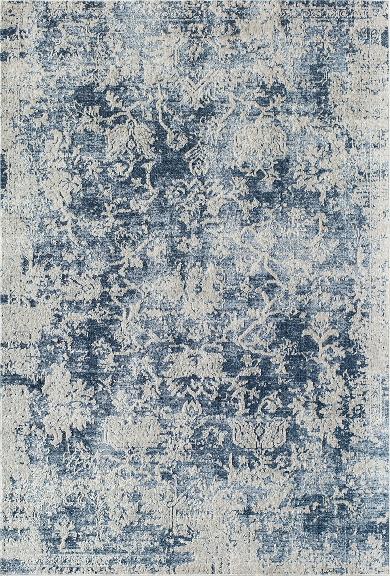 Rugs America Preston PS55A Monterey Blue Transitional Vintage Blue Area Rug, 2'6" x 4'