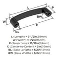 thumbnail image 4 of Amerock Rift 3 inch Center-to-Center Matte Black Cabinet or Furniture Pull, 25 Pack, 4 of 5