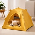 thumbnail image 4 of Portable Pet Tent Bed, Foldable Waterproof Cat Dog Tent House with Soft Cushion & Mesh Window, Indoor Outdoor Pet Cave Shelter,20.87×20.87×17.72in, 4 of 8
