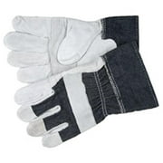 MCR 127-1220DX Leather Gloves - Patch Palm With Denim Cuffs