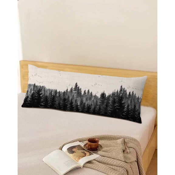 Country Forest Throw Pillow Cover, Birds Aesthetic Natural Landscape Rectangle Decorative Pillow Case Protector Soft Cushion Cover Lumbar Pillowcase for Couch Sofa Bedroom Car Chair Decor 20x54 Inch