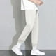 thumbnail image 1 of Pantalones largos para hombre, con cordón, cintura elástica, holgados, deportivos, casuales, de poliéster, 1 of 5
