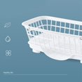 thumbnail image 4 of Quick Draining Dish Rack, Removable Base, Solid Plastic Drainer Design for Dishes, Fork, Chopsticks, Blue, 4 of 4