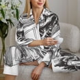 thumbnail image 6 of Salouo Skeleton Book Lover Pattern Women's Pajamas Set Long Sleeve Button Down Sleepwear Soft Pj Lounge Sets for women 2 Piece Pjs Set with Long Pants-X-Large, 6 of 7