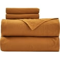 thumbnail image 4 of Chezmoi Collection Extra Soft Bed Sheets Set, Double Brushed Microfiber 14-Inches Deep Pockets, 5-Piece Sheet Set, Split King, Spice Orange, 4 of 8