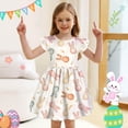 thumbnail image 2 of JAJAHO Easter Girls Dress Short Sleeve Swing A-Line Holiday Mini Dress Girl Easter Clothes Ages 3-10 Years Cozy Dresses, 2 of 4