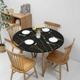 thumbnail image 4 of Golden Black Marble Round Table Cloth Cover Contrasting Classic Realistic Texture Tablecloth for Indoor Outdoor Picnic Party Fit for 40"-44" Round Tables, 4 of 4