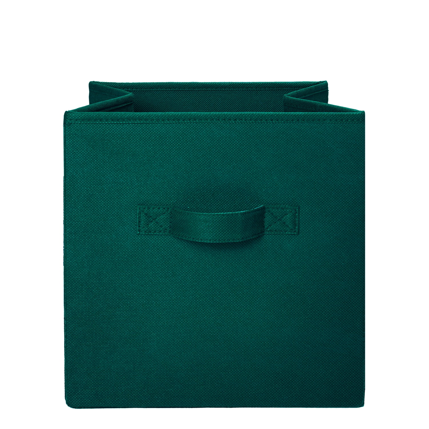 Mainstays Collegiate Collapsible Fabric Bins 10.5X10.5, Green Blast, 4 Pack