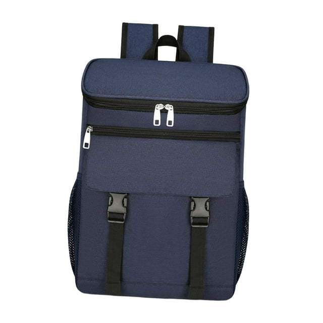 Mochila más fresca Bolsa térmica Bolsillo de malla Hombres Mujeres Mochila transpirable portátil Más fresco Enfriador de playa impermeable Bolsa más Azul