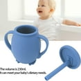 thumbnail image 4 of Silicone Training Cup, 230ml Sippy Cup Toddler Cup with Straw and Double Handle Unbreakable Spill Proof Trainer Cup for Toddler Infant[Dark Blue], 4 of 9