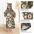 thumbnail image 3 of FORMRS Wearable Blanket Hoodie with Sleeves for Kids Cozy Flannel Sweatshirt, Floral Wilderness Pattern, 3 of 7