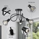 thumbnail image 4 of Lámpara de techo industrial de 3 puntos, lámpara de techo de jaula de metal negro, lámpara de techo industrial, focos de techo, iluminación de suspensión, foco para cocina, pasillo, sala de estar,, 4 of 7