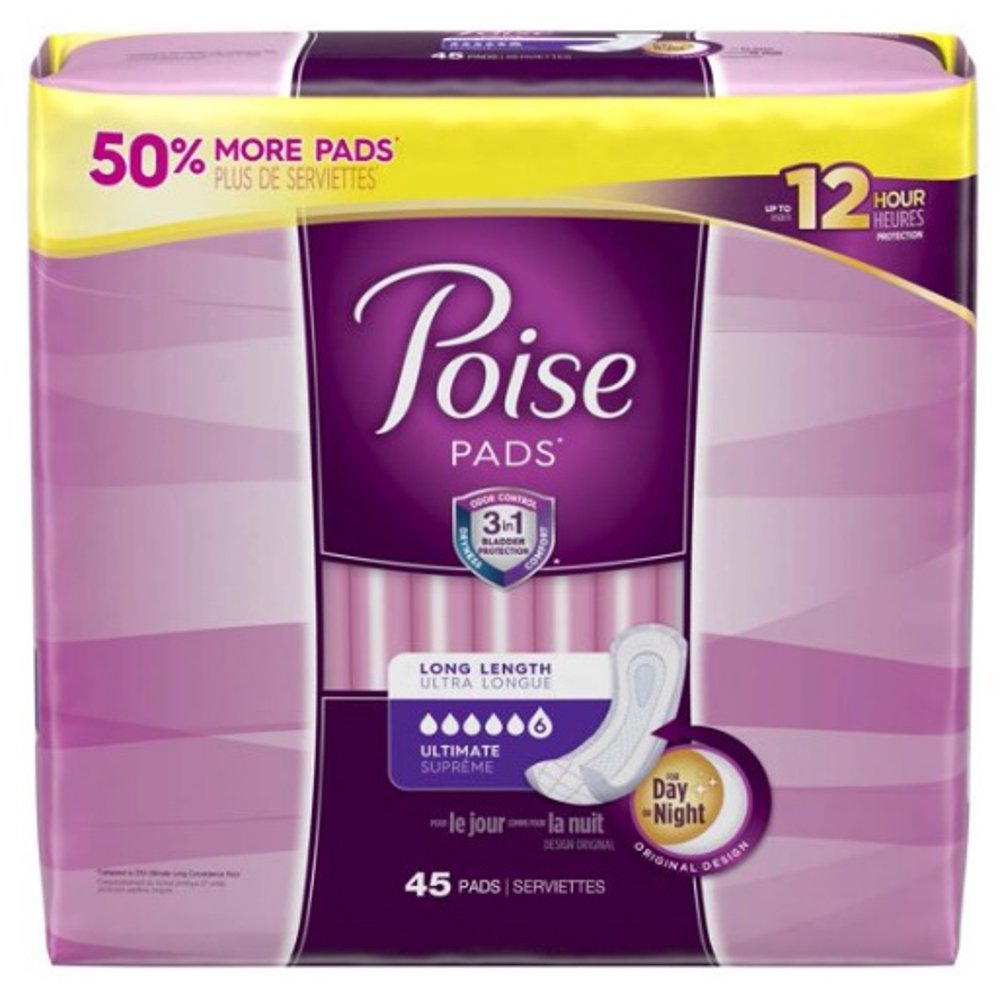 Poise Bladder Control Pad 15.9 Inch Length Heavy Absorbency AbsorbLoc