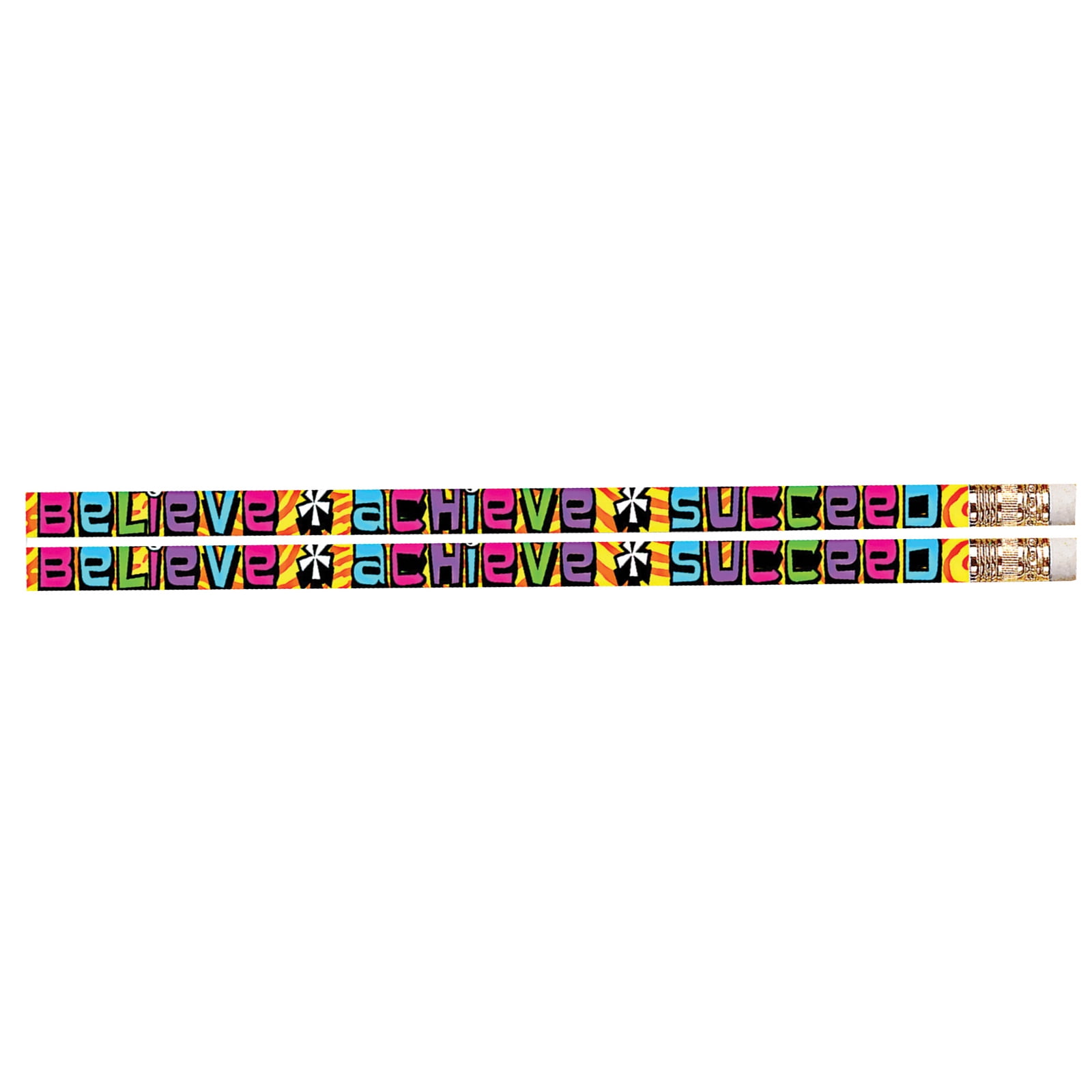 Musgrave Pencil Company Believe Achieve Succeed Motivational Pencils, 12 Per Pack, 12 Packs