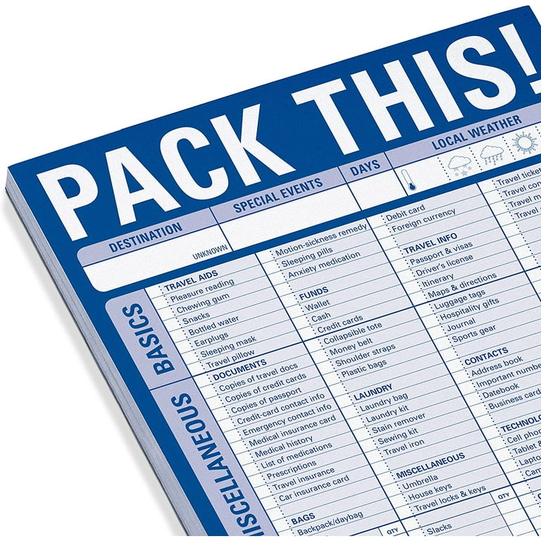 Knock Knock Pack This! Pad