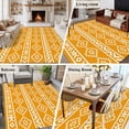 thumbnail image 5 of Yellow Boho Area Rugs 5'x7', Washable Small Throw Rugs for Laundry Room Playroom, Abstract Geometric Bohemia Ethnic Striped Indoor Outdoor Rug Non-Slip Low Pile Carpet Runner Reversible Floor Mats, 5 of 8