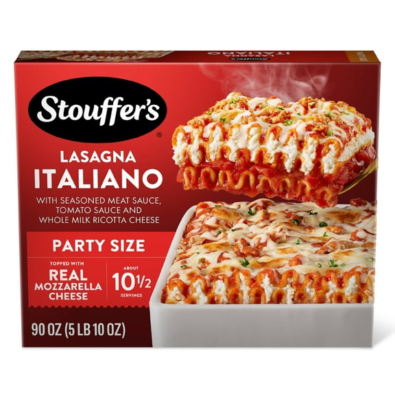 Stouffer’s Lasagna Italiano, Party Size Lasagna, Frozen Dinners, 90 oz (Frozen)