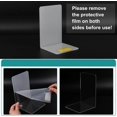 thumbnail image 3 of Plastic Acrylic Bookends Clear Design Non-Slip Bookracks for Bedroom Library Office School Decoration Gift (Transparent 2 Pair), 3 of 5