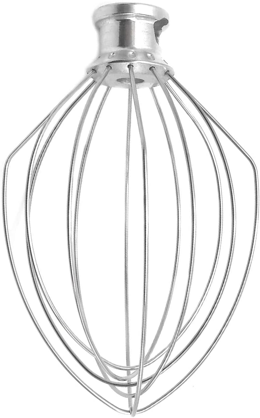 K5AWW Whisk Attachment Stainless Steel 6 Wire Whip Fits KitchenAid 4.5 and 5 Quart Bowl Lift Stand Mixer for Egg Heavy Cream Beater Cakes Mayonnaise 