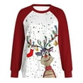 thumbnail image 6 of TTUHYWXI Christmas Sweatshirt Women Cute Xmas Reindeer Graphic Tee Casual Long Sleeve Winter Holiday Pullover Tops (Red, 4XL), 6 of 8