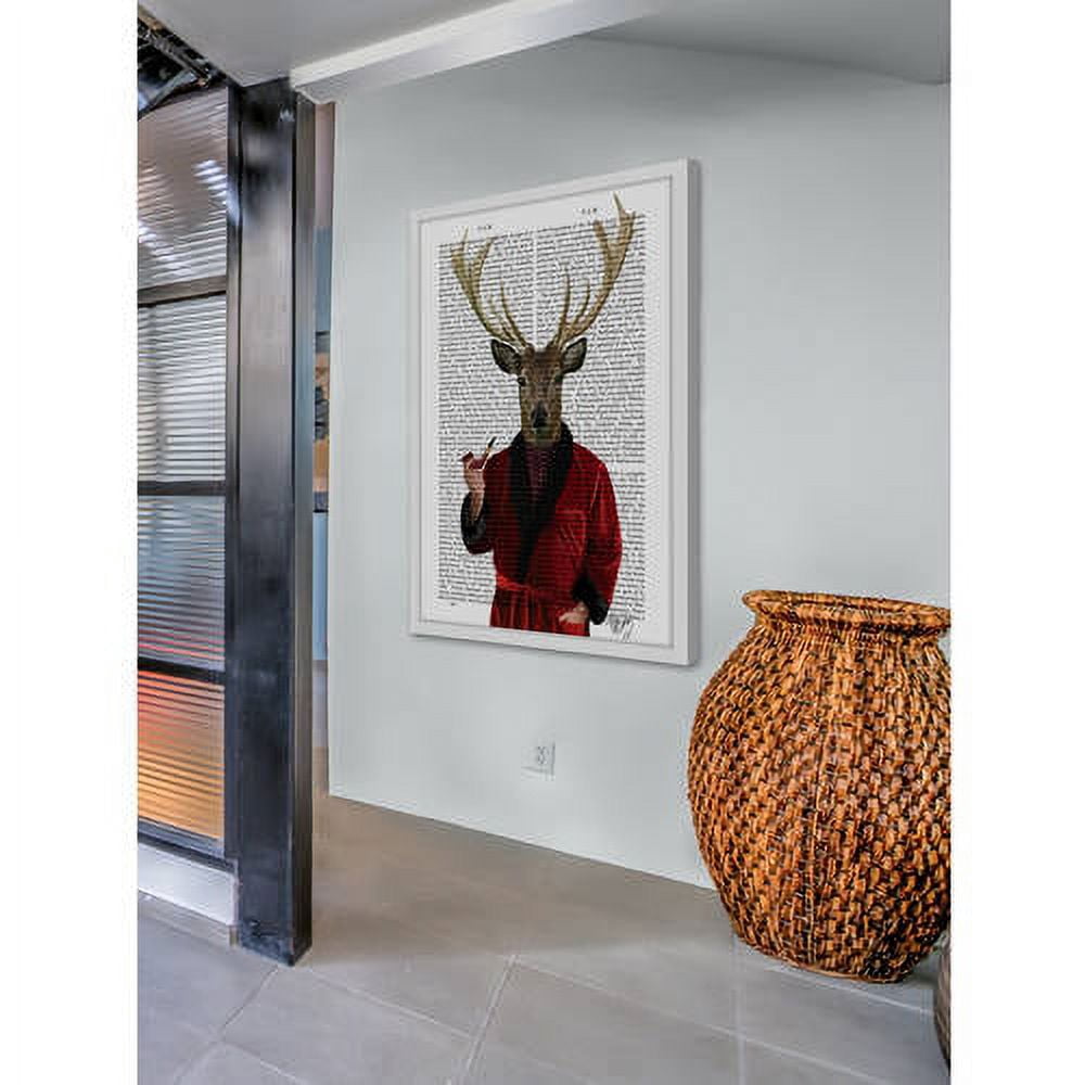 Marmont Hill "Deer in Smoking Jacket" Framed Painting Print
