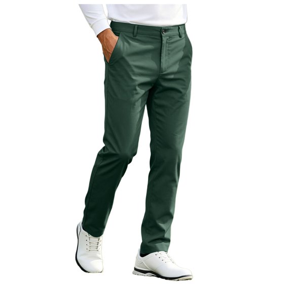 Akiihool Men's Pants for Work Men's Casual Twill Stretch Jogger Pants Workout Winter Green,XL