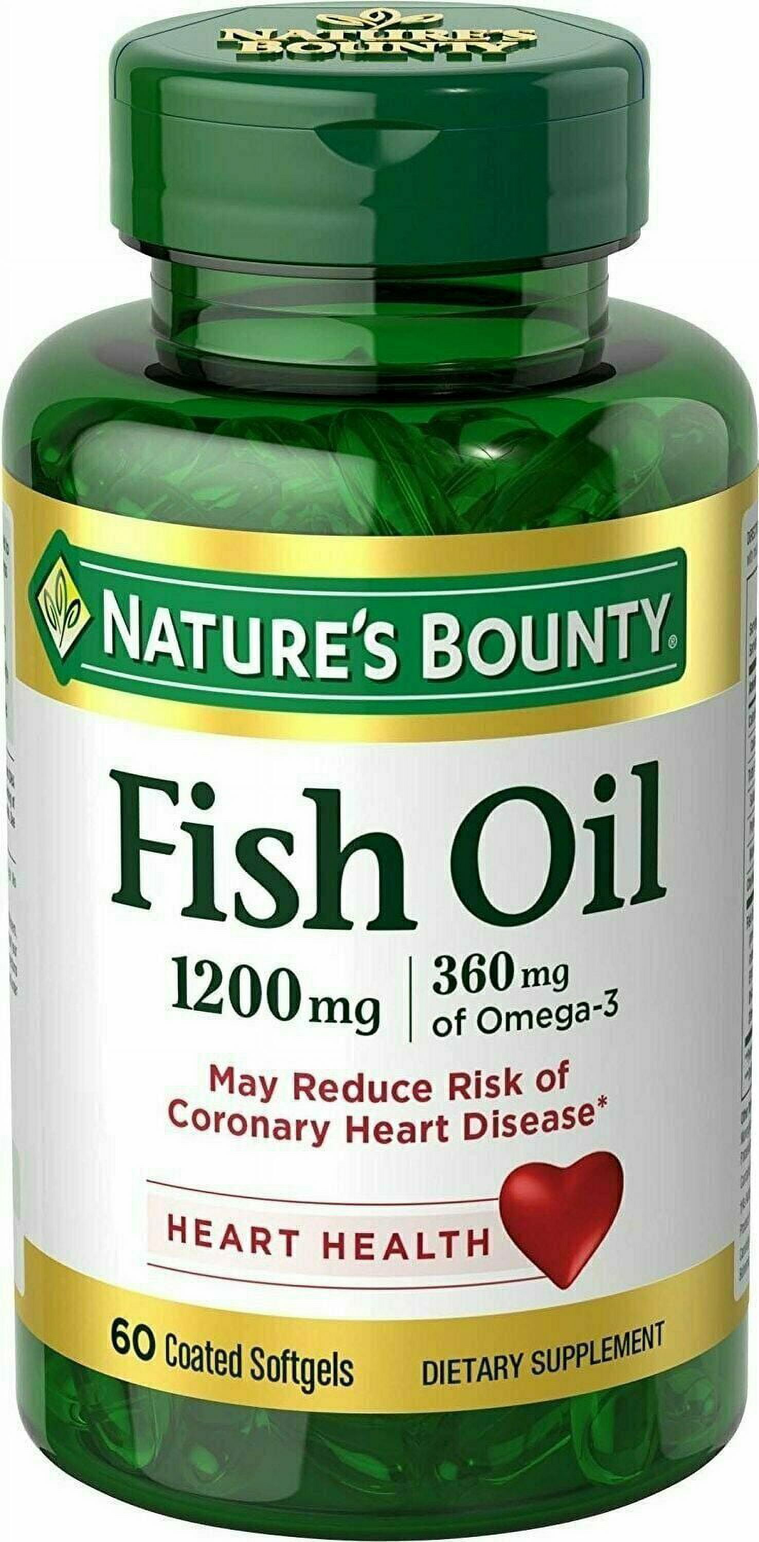 4 Pack - Nature's Bounty Fish Oil 1200 mg Omega-3 and Omega-6, 60 Each