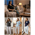 thumbnail image 4 of SHOWMALL Women's Plus Size Pajama Set Summer Blossom Celebration 5X 2 Piece Loungewear Set Sleepwear for Spring Summer Fall, Short Sleeve Top and Printed Long Pants with Side Pockets, 4 of 10